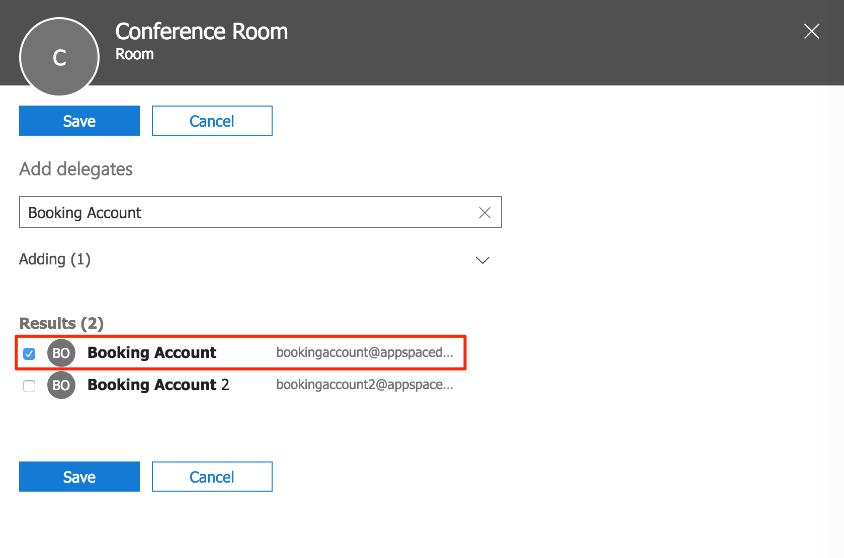 Configure Microsoft Outlook Calendar Room Booking Service With