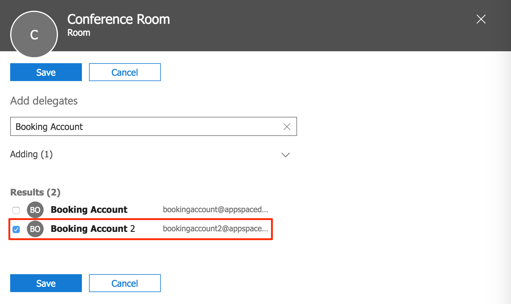Configure Microsoft Outlook Calendar Room Booking Service