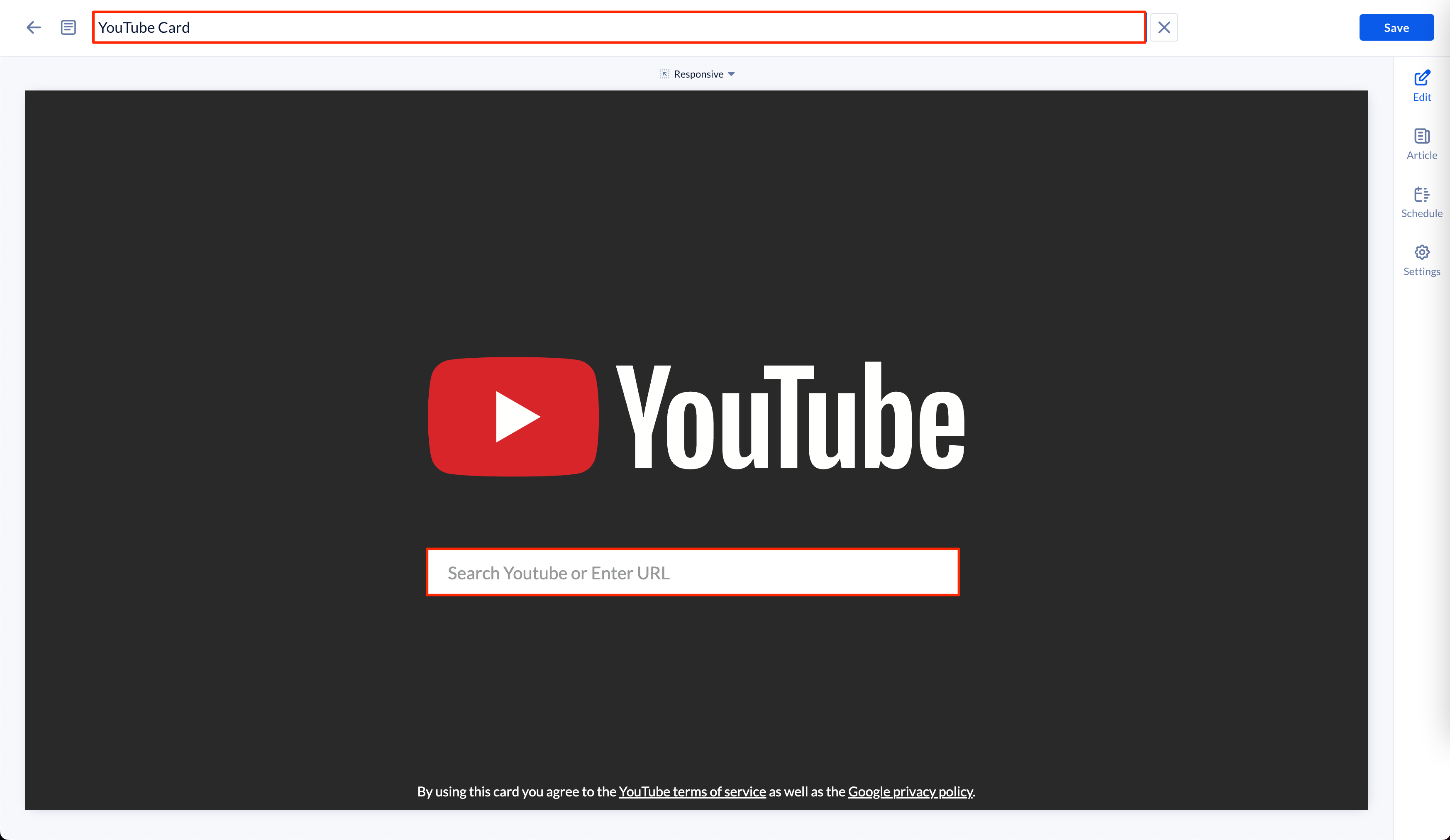 Cards: Display YouTube Feeds - How-to