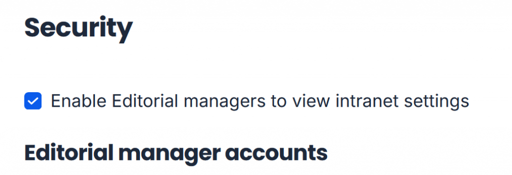 Allow view intranet settings